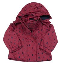 Vínová šusťáková jarní bunda s kapkami a kapucí Impidimpi