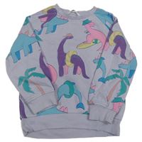 Lila mikina s barevnými dinosaury M&S