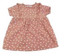 Růžové puntíkaté bavlněné šaty Sinsay