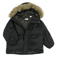 Černá šusťáková zimní bunda s kapucí Mango