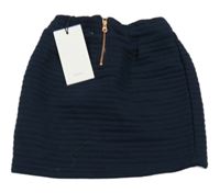 Nové - Tmavomodrá rebrovaná tepláková sukňa Name it