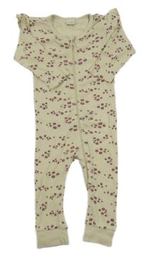 Béžový žebrovaný overal s květinami Alana