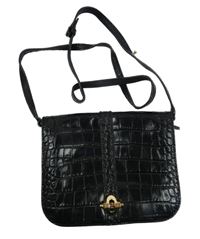 Dámská černá koženková vzorovaná crossbody kabelka Banana Republic