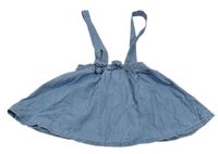 Svetlomodrá rifľová sukňa s mašlou a trakami H&M