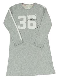 Svetlosivé teplákové šaty s číslom H&M
