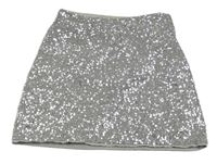 Stříbrná flitrová sukně H&M
