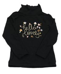 Černý rolák s nápisem a houbami