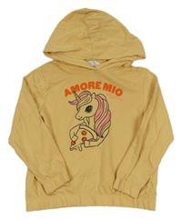 Béžová mikina s jednorožcom a kapucňou H&M