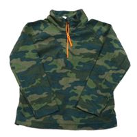 Tmavozeleno-sivá army fleecová funkčná mikina zn. Mountain Warehouse