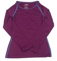 Slivkové funkčné tričko s modrým prošitím crane