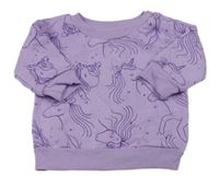 Levandulová mikina s jednorožci Primark