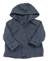 Tmavomodrošedá riflová bunda s kapucí F&F