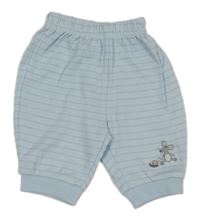 Svetlomodré pruhované ľahké tepláky s myškou