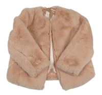 Svetloružový kožušinový podšitý kabát Matalan