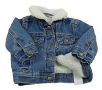 Modrá riflová zateplená bunda s beránkem - Looney tunes