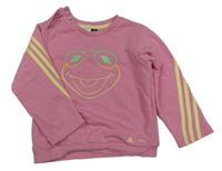 Růžová mikina s žábou Adidas