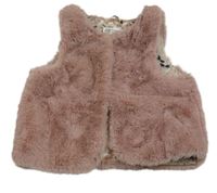 Staroružová kožušinová podšitá vesta H&M