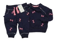 Nové - Tmavomodrá tepláková souprava s mašlemi Mothercare