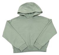 Světlekhaki crop mikina s kapucňou