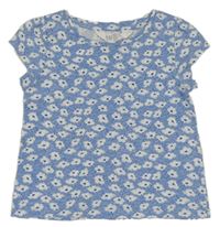 Modro-bílé květované tričko H&M