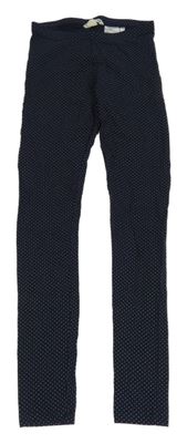 Tmavomodré bodkovaná é legíny H&M