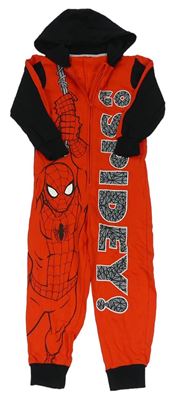 Červeno-čierna tepláková kombinéza so Spidermanem a kapucňou zn. George