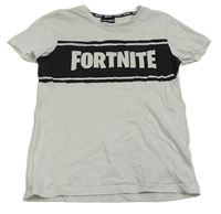 Bílo-černé tričko Fortnite
