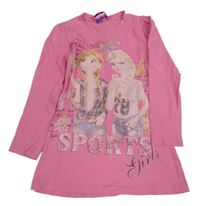 Ružová tunika s Frozen a kamienkami