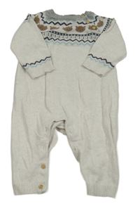 Smetanový pletený overal s medvídky H&M