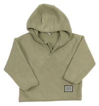 Béžová fleecová mikina s kapucňou Kiki&Koko