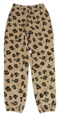 Béžovo-sivé vzorované plyšové nohavice Next