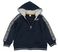 Tmavomodrá mikina s nápismi a kapucňou DopoDopo