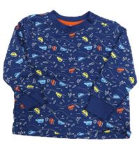 Tmavomodrá mikina s autami Impidimpi