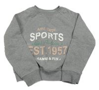 Sivá mikina s nápismi Pocopiano