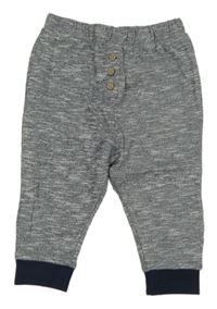 Tmavomodré melírované cuff podšité tepláky Pocopiano 