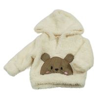 Smeatnová chlupatá mikina s medvídkem a kapucí Shein