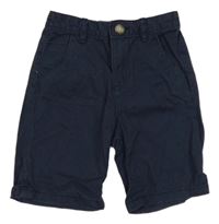 Tmavomodré plátěné chino kraťasy Jeff&Co.