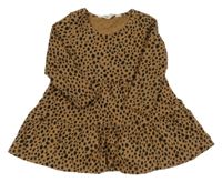 Béžovo-čierne vzorované bavlnené šaty H&M