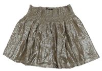 Hnedo-strieborná hodvábneá sukňa Bel Air