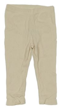 Béžové rebrované tepláky Kiabi