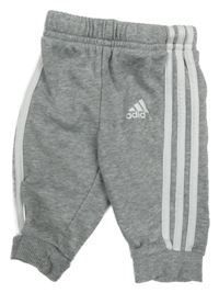 Šedé cuff tepláky s pruhy Adidas