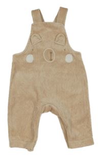 Béžové zamatové na traké nohavice s medvedíkom Mothercare
