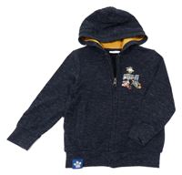 Tmavomodrá melírovaná propínací mikina s PAW PATROL a kapucí C&A