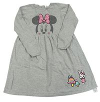 Sivé melírované pletené šaty s Minnie Disney