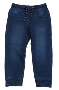 Nové - tmavomodré cuff teplákové rifle lupilu