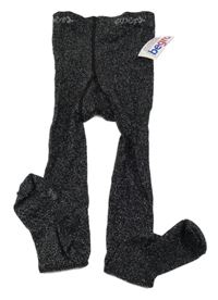 Nové - čierno-strieborné melírované pančuchy s logy ewers