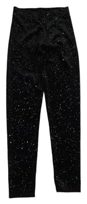 Černé třpytivé sametové legíny Nutmeg