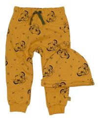 2Set - Hořčicové turecké tepláky se Simbou + čepice s oušky PRIMARK