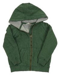 Khaki melírovaná propínací mikina s kapucí John Lewis