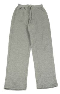 Šedé melírované teplé tepláky